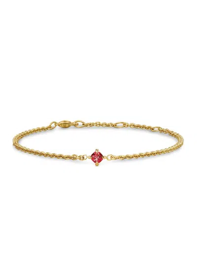 David Yurman Women's Micro Chatelaine Chain Bracelet In 18k Yellow Gold In Green