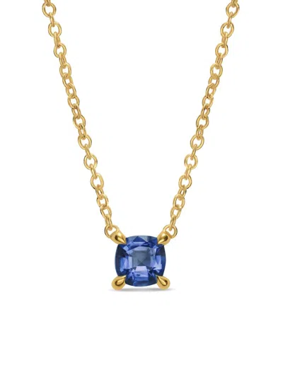 David Yurman Women's Micro Chatelaine Pendant Necklace In 18k Yellow Gold In Green