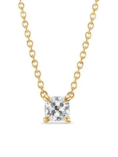 David Yurman Women's Micro Chatelaine Pendant Necklace In 18k Yellow Gold With Diamond, 4.6mm In Metallic