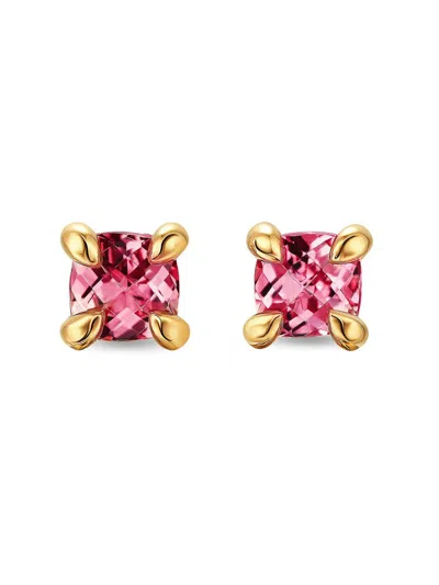David Yurman Women's Micro Chatelaine Stud Earrings In 18k Yellow Gold In Metallic