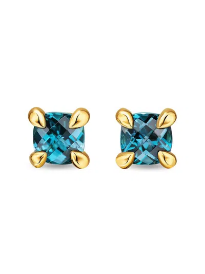 David Yurman Women's Micro Chatelaine Stud Earrings In 18k Yellow Gold In Metallic