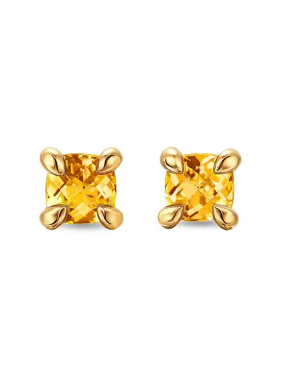 David Yurman Women's Micro Chatelaine Stud Earrings In 18k Yellow Gold In Metallic