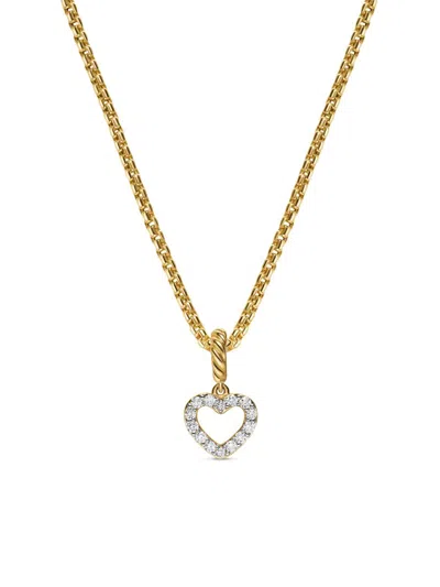 David Yurman 18k Gold Micro Pavé© Open Heart Diamond Necklace