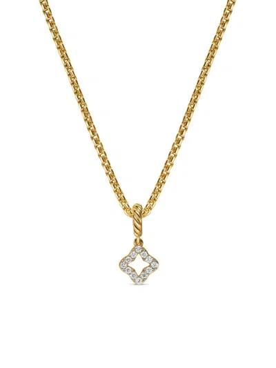 David Yurman Women's Micro Pavé Quatrefoil Amulet In 18k Yellow Gold With Diamonds, 7.4mm