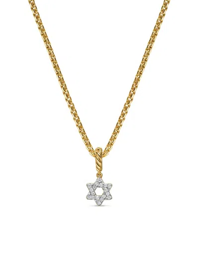 David Yurman Women's Micro Pavé Star Of David Amulet In 18k Yellow Gold With Diamonds, 7.4mm
