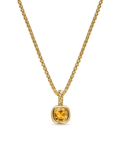 David Yurman Women's Mini Cushion Cut Amulet In 18k Yellow Gold In Orange