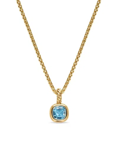 David Yurman Women's Mini Cushion Cut Amulet In 18k Yellow Gold In Pink