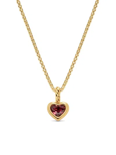 David Yurman Women's Mini Heart Amulet In 18k Yellow Gold With Rhodolite Garnet, 7.2mm