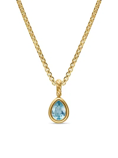 David Yurman Women's Mini Pear Cut Amulet In 18k Yellow Gold, 11mm In Orange