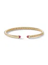 David Yurman Women's Modern Cablespira Bracelet In 18k Yellow Gold In Ruby