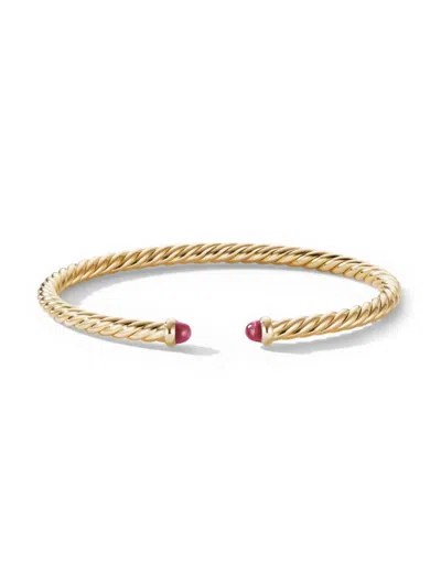 David Yurman Women's Modern Cablespira Bracelet In 18k Yellow Gold In Ruby