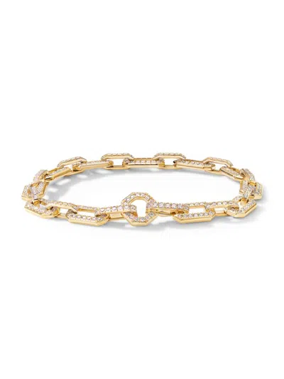 David Yurman Women's Pavé Chain Bracelet In 18k Yellow Gold In Diamond
