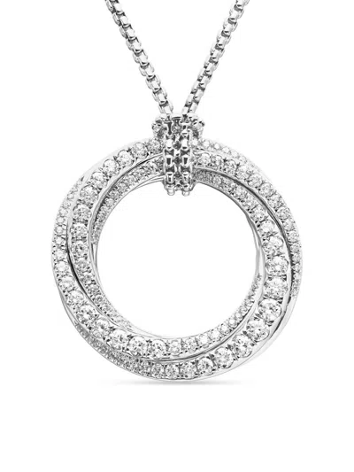 David Yurman Women's Pavé Crossover Pendant Necklace In 18k Gold With Diamonds