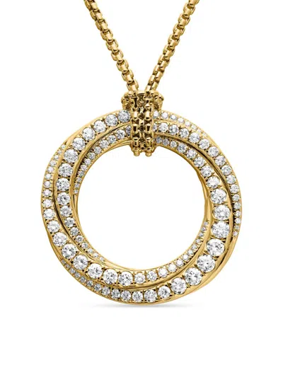 David Yurman Women's Pavé Crossover Pendant Necklace In 18k Gold With Diamonds
