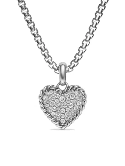 David Yurman Women's Pavé Heart Amulet In Sterling Silver With Diamonds 15.6mm