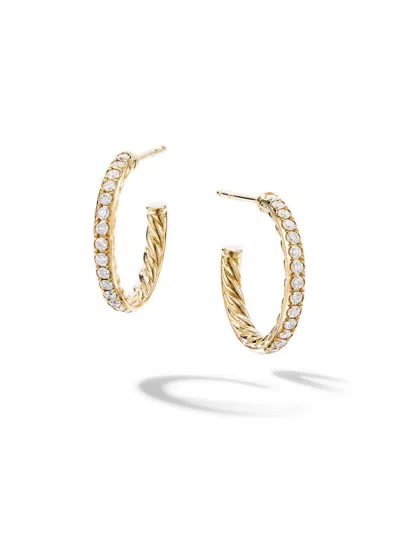 David Yurman Extra Small Hoop Earrings In Diamond