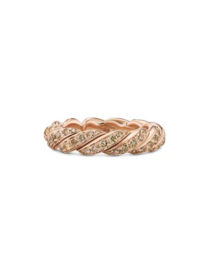 David Yurman Women's Pavéflex Band Ring In 18k Rose Gold