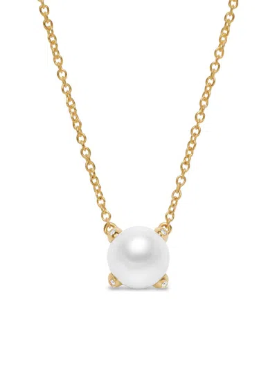 David Yurman Women's Pearl Classics Necklace In 18k Yellow Gold With Diamonds In Metallic