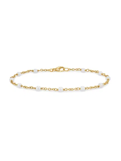 David Yurman Women's Pearl Classics Station Bracelet In 18k Yellow Gold, 3.5mm