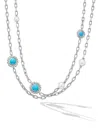 David Yurman Women's Pearl Classics Station Chain Necklace In Sterling Silver In Metallic