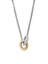 DAVID YURMAN WOMEN'S PETITE CABLE LINKED NECKLACE IN STERLING SILVER WITH 14K YELLOW GOLD, 15MM