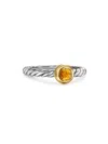 David Yurman Women's Petite Cable Ring In Sterling Silver In Citrine
