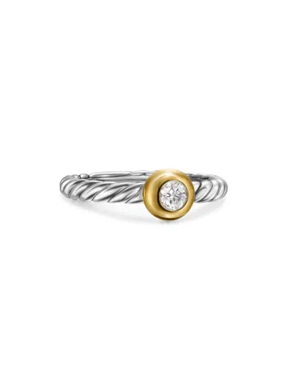 David Yurman Women's Petite Cable Ring In Sterling Silver In Diamond