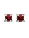 David Yurman Women's Petite Chatelaine Stud Earrings In Sterling Silver In Red