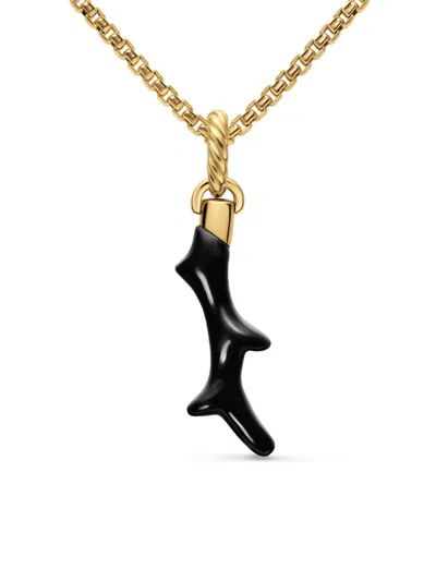 David Yurman Women's Petite Coral Amulet In 18k Yellow Gold In Black