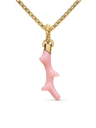 David Yurman Women's Petite Coral Amulet In 18k Yellow Gold In Pink