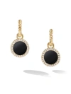 David Yurman Women's Petite Dy Elements Drop Earrings In 18k Yellow Gold With Pavé Diamonds In Black Onyx