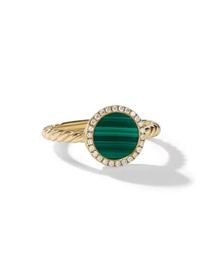 David Yurman Women's Petite Dy Elements In 18k Yellow Gold In Malachite