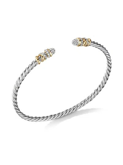 David Yurman Women's Petite Helena Classic Cable Bracelet In Sterling Silver In Diamond