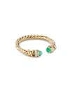 David Yurman Petite Helena Open Ring In Emerald