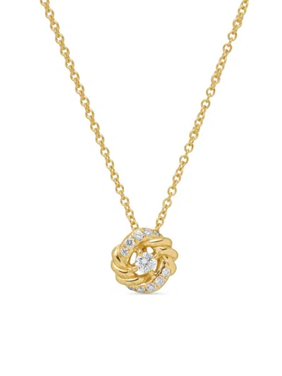 David Yurman Women's Petite Infinity Pendant Necklace In 18k Yellow Gold With Diamonds, 8mm In Gray