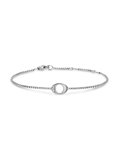 David Yurman Women's Petite Initial Chain Bracelet In Sterling Silver In Metallic