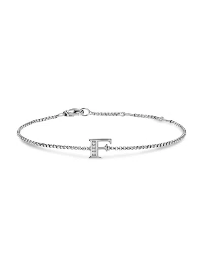 David Yurman Women's Petite Initial Chain Bracelet In Sterling Silver In Metallic