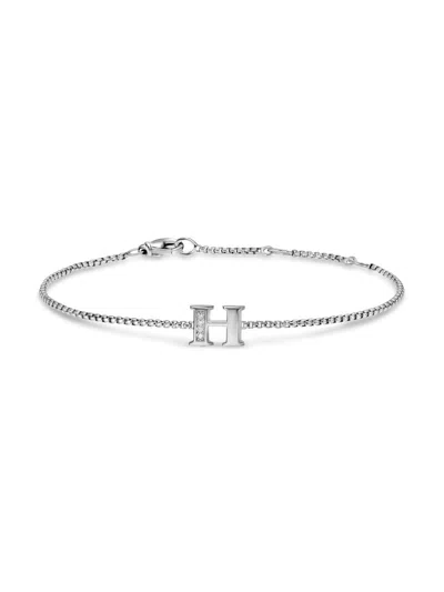 David Yurman Women's Petite Initial Chain Bracelet In Sterling Silver In Transparent
