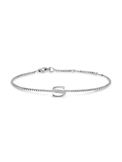 David Yurman Women's Petite Initial Chain Bracelet In Sterling Silver In Purple