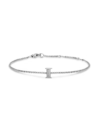 David Yurman Women's Petite Initial Chain Bracelet In Sterling Silver In Purple