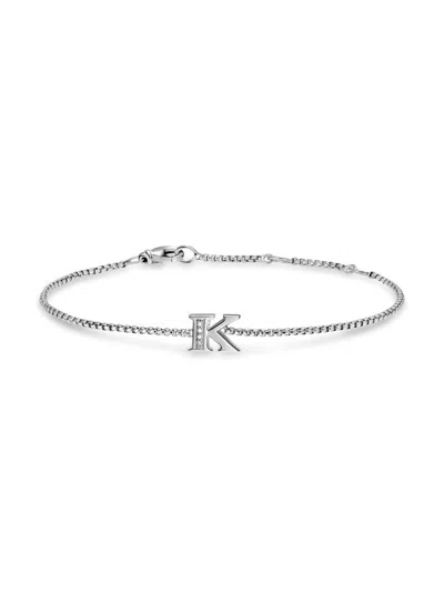 David Yurman Women's Petite Initial Chain Bracelet In Sterling Silver In Pink