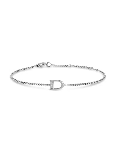 David Yurman Women's Petite Initial Chain Bracelet In Sterling Silver In Metallic
