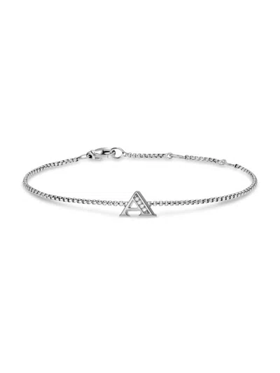 David Yurman Women's Petite Initial Chain Bracelet In Sterling Silver In Metallic