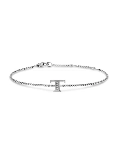 David Yurman Women's Petite Initial Chain Bracelet In Sterling Silver In Metallic