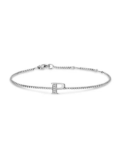 David Yurman Women's Petite Initial Chain Bracelet In Sterling Silver In Metallic