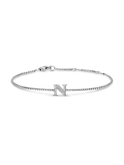 David Yurman Women's Petite Initial Chain Bracelet In Sterling Silver In White