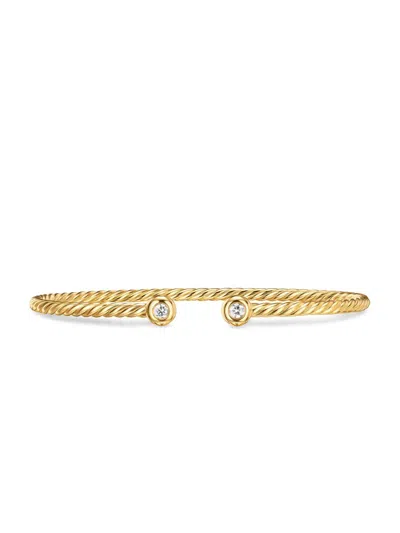 David Yurman Women's Petite Modern Renaissance Cablespira Bracelet In 18k Yellow Gold In Burgundy