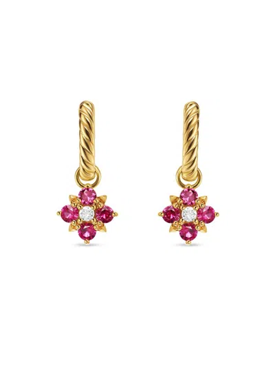 David Yurman Women's Petite Modern Renaissance Color Drop Earrings In 18k Yellow Gold