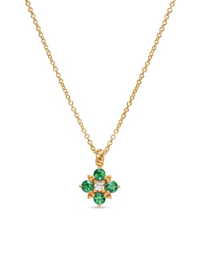 David Yurman Women's Petite Modern Renaissance Pendant Necklace In 18k Yellow Gold