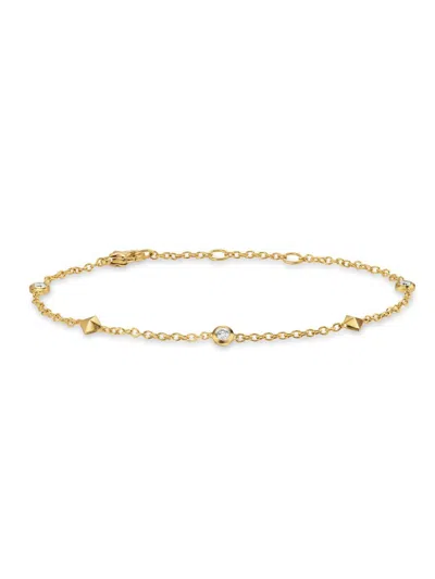 David Yurman Women's Petite Modern Renaissance Station Bracelet In 18k Yellow Gold In Metallic